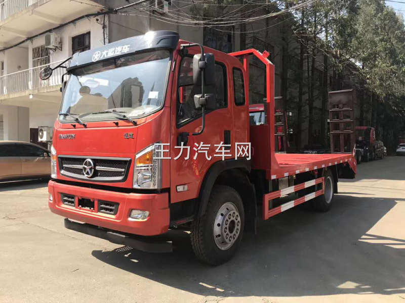 大运黄牌平板运输车图片