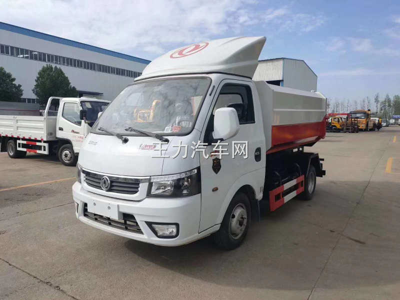 国六东风途逸挂桶垃圾车图片