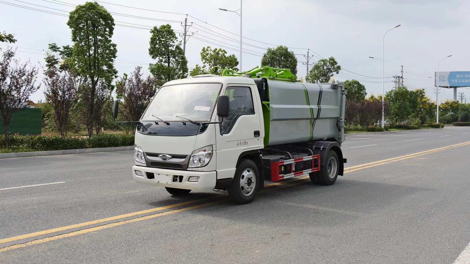 国六福田小卡3侧装压缩垃圾车(蓝牌)（不超重）