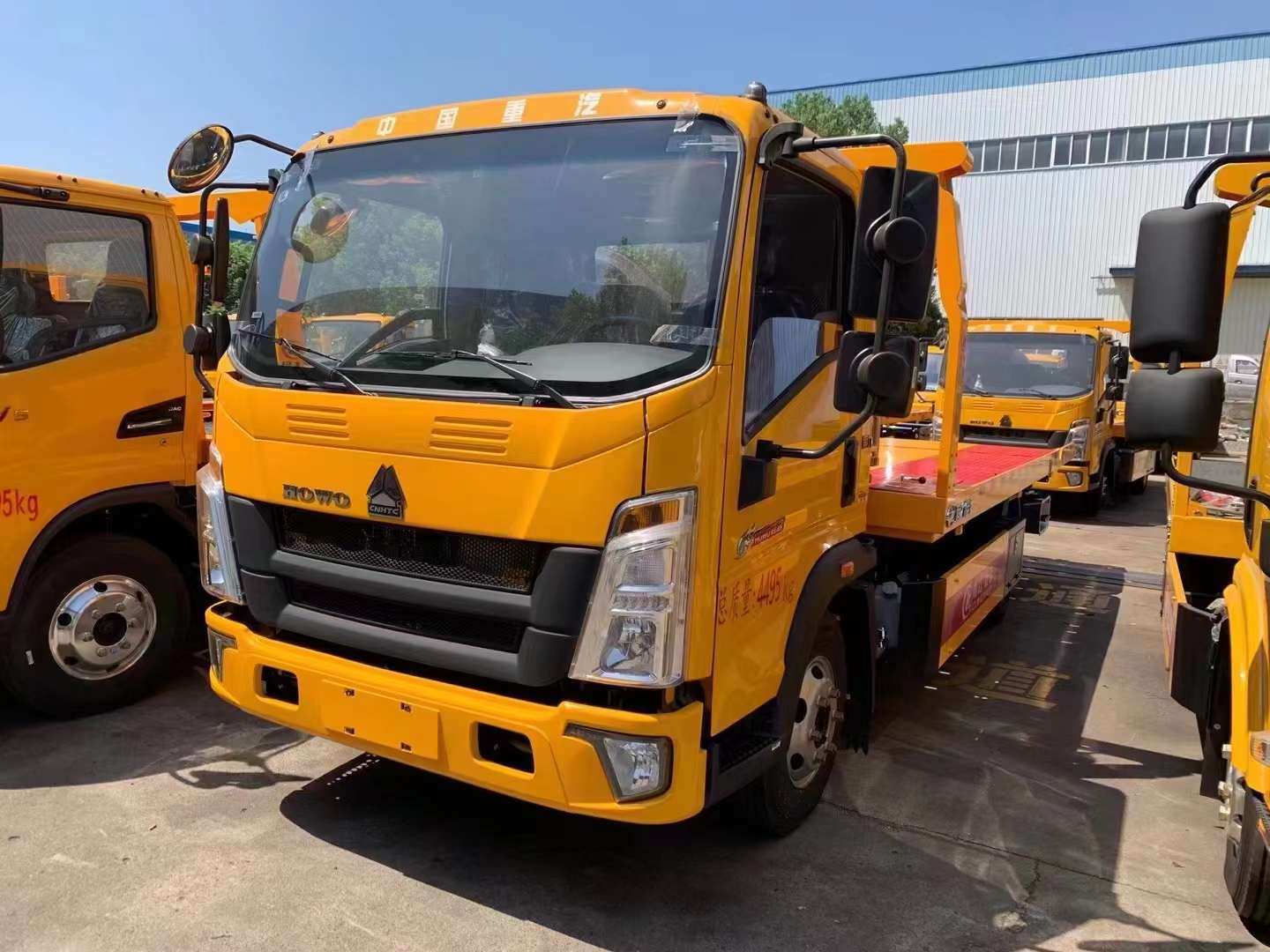 重汽豪沃一拖二清障车,6吨 蓝牌重载板