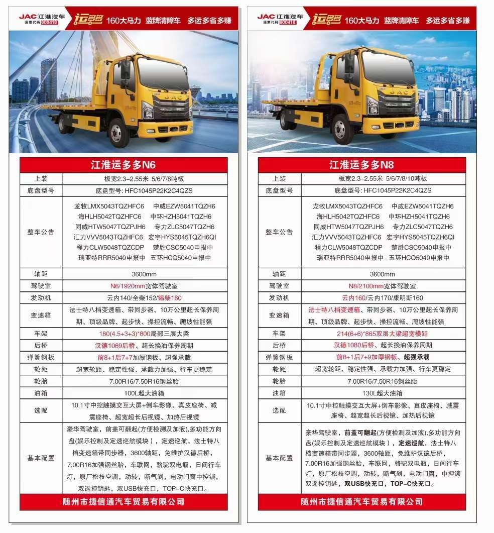 江淮运多多蓝牌清障车 多运*多省*多赚