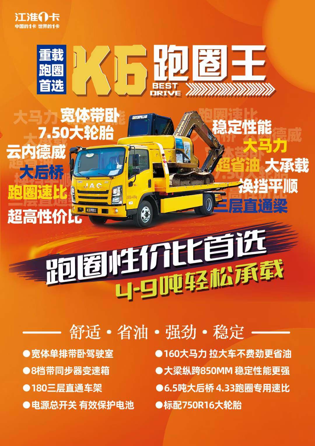 威铃K6跑圈王蓝牌清障车 超豪华宽体驾驶室 单排带卧